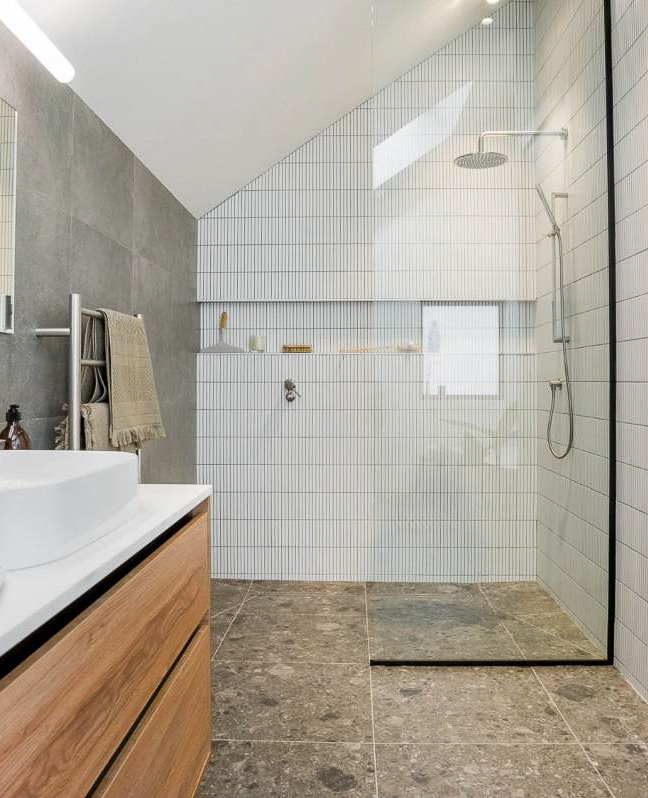 Ceiling High Black Framed Shower Screen