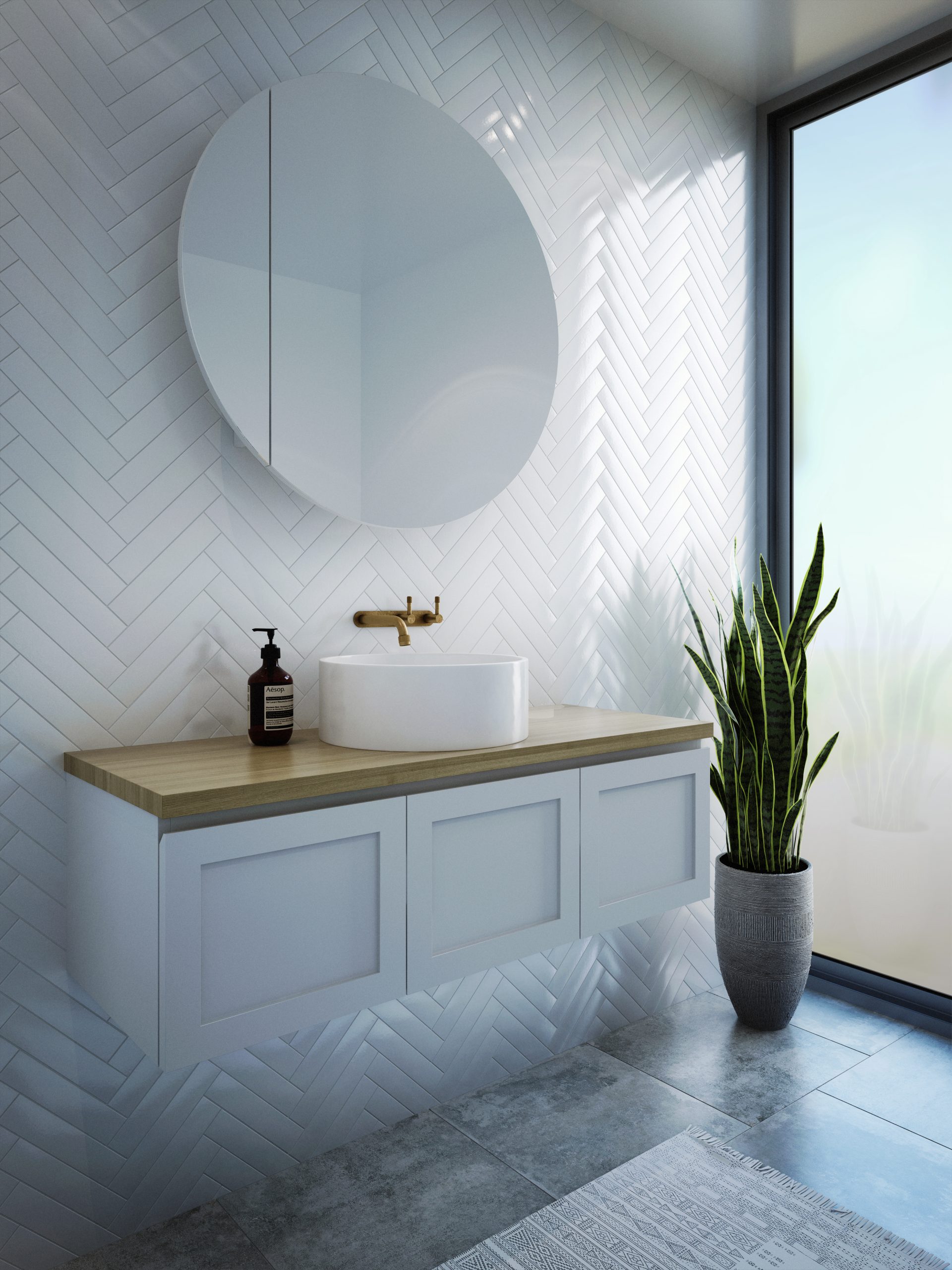 Round Mirror Cabinet 