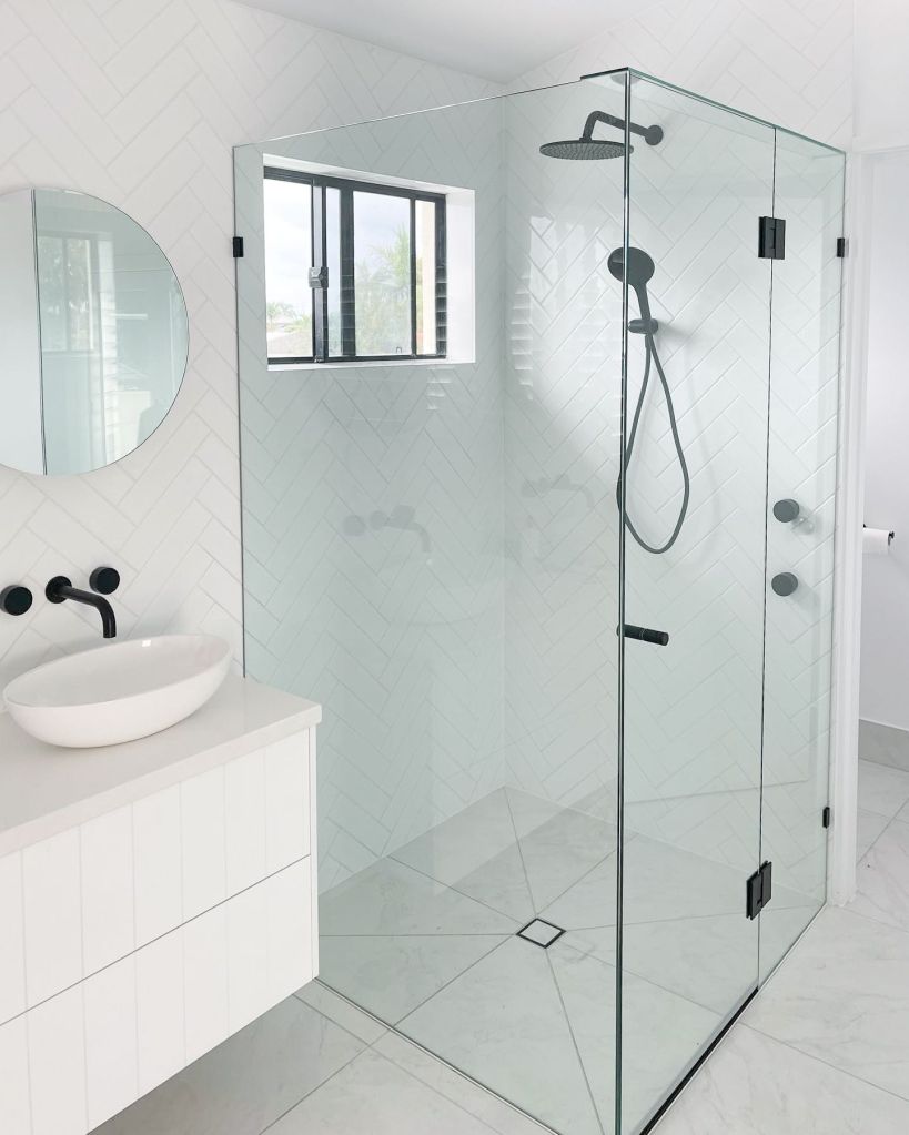 Black Frameless Shower Screen Perth
