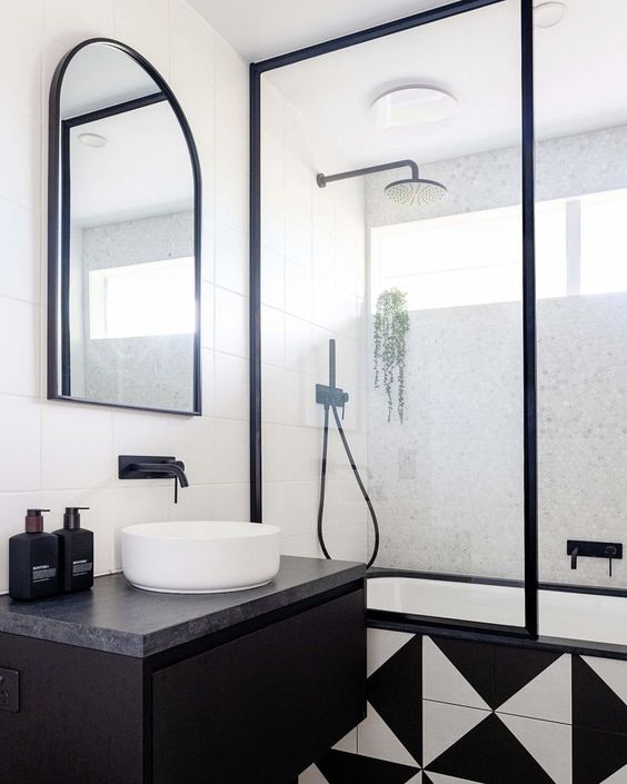Shower Bath Black Frame