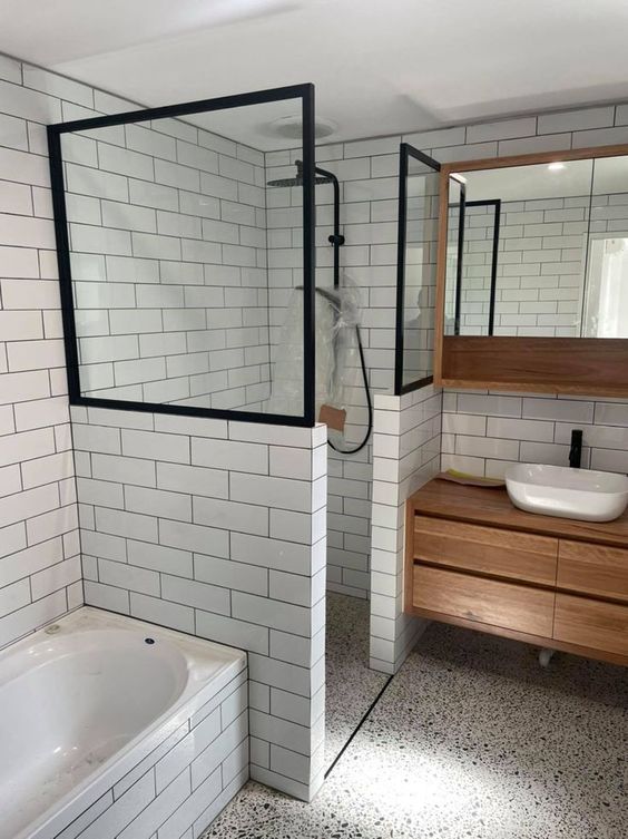 Double Fixed Panel Black Framed Screen 