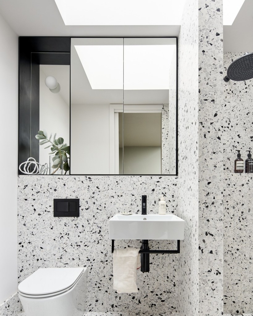 Grey and White Terrazzo Bathrooms