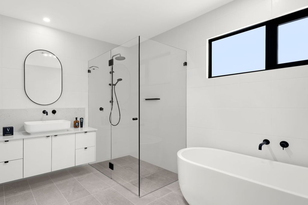 Black Frameless Shower Screen