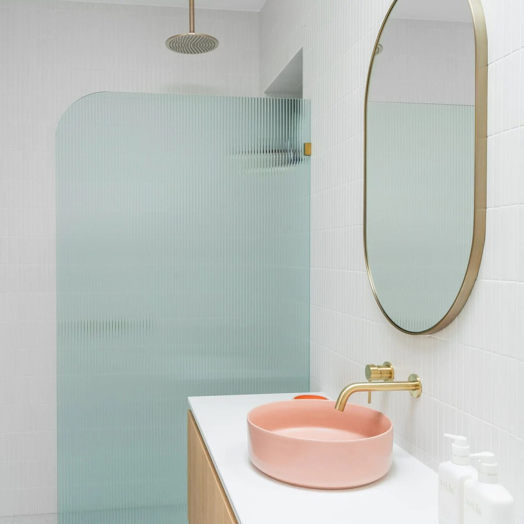 Curved Frosted Shower Screen 