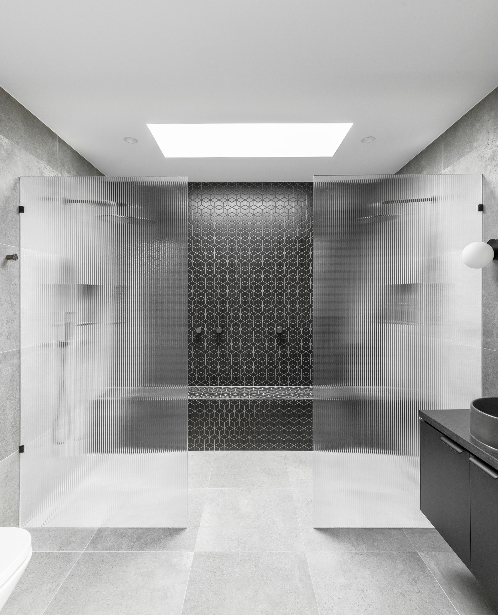 White Fluted Glass - Non Green Fluted Glass Screen